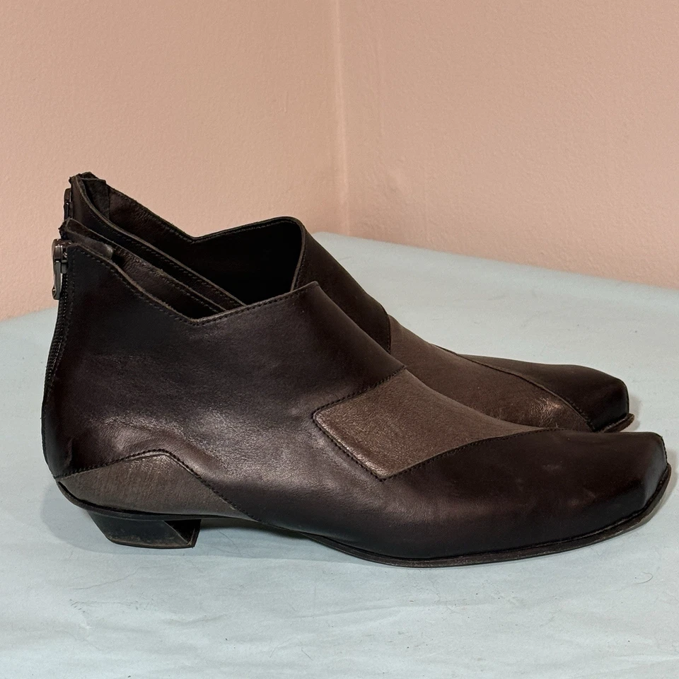 Zapatos de Tacones CYDWOQ Vintage Negro Marrón Bloque Gatito Hechos a Mano Artesanales Talla 41 Foto 3 de 4