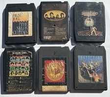 Lot of 6 Vintage 8-Track Tapes - Beatles, Rolling Stones, Supertramp, Billy Joel
