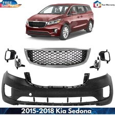 Front Bumper Cover Fascia & Grille Assembly Kit For 2015-2018 Kia Sedona