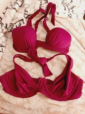 Por Moi Two halter bikini purple swim tops swimwear