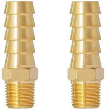 Kit 2 adaptadores lat n 3/8" espiga  1/8" NPT macho, conector manguera aire