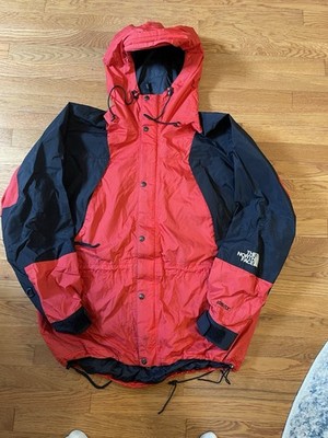 Vintage 90s The North Face Gore-Tex Colorblock Rain Jacket Red/Black Mens XL