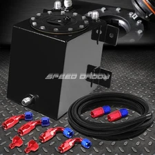 1 GALLON/3.75 LITER COATED RACING FUEL CELL GAS TANK+CAP+STEEL BRAIDED LINE KIT
