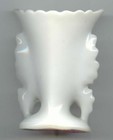 VINTAGE WHITE PORCELAIN BUD VASE 3 3/4" TALL WITH EMBOSSED FLOWER DESIGN — photo 2