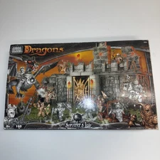 Mega Blocks Dragons Toy Set 9886 Sorcerer's Lair 138 PCS 2002 Box Damage New