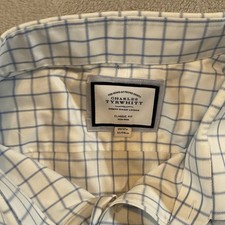 Charles Tyrwhitt Shirt Mens 20/37 Classic Slim Fit Long Sleeve Button Up White