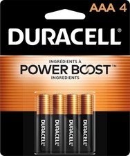 Duracell AAA Batteries 4 Count 1 Pack Coppertop Alkaline  Power Boost 1.5V