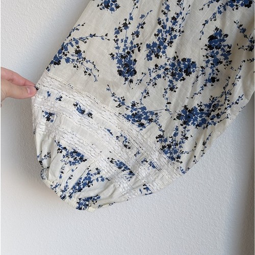 DIE GROSSE. Hideaway blau Jasmin Blumen Midi Maxi Langarm Kleid, Gr. 3/US 12 - Bild 6 von 10