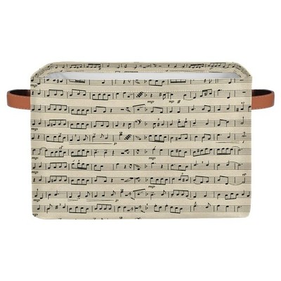 Storage Basket Music Note Vintage Stave Storage Cube Durable Canvas Collapsib...