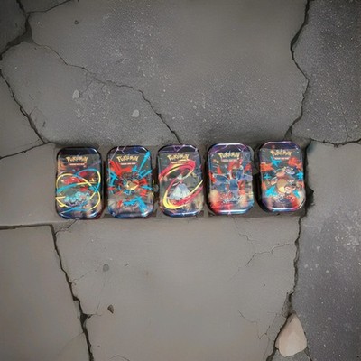 Pokemon Mega Evolutions 5 Mini Tins-5 Arts(Sealed Boosters w/Mega EVo&DRivals):)