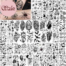 52 Sheets Halloween Temporary Tattoos for Kids Boys Girls Women Men, Adults 3D S