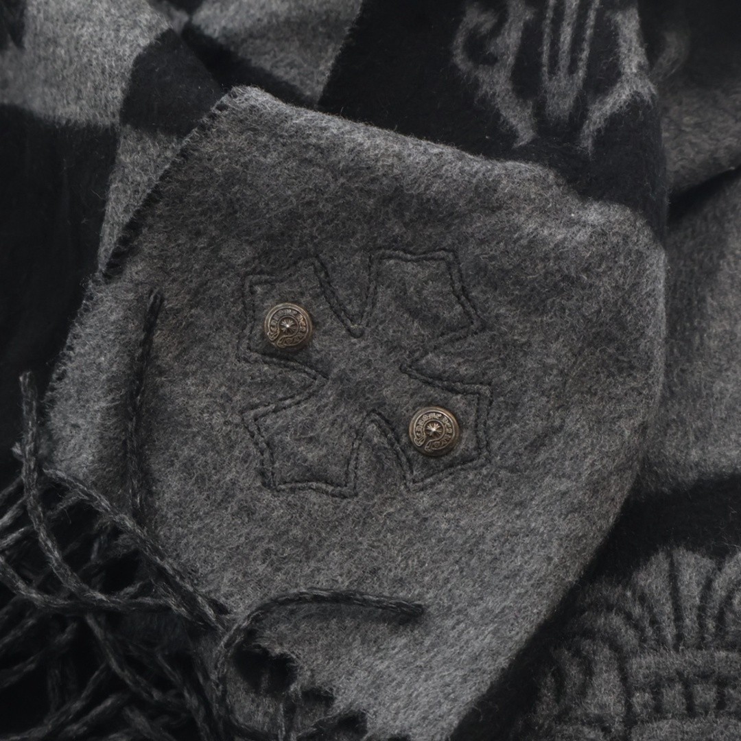 CHROME HEARTS Large Stole Scroll Label Silk Leather Patch Black Used c4fa151966d thumbnail 5