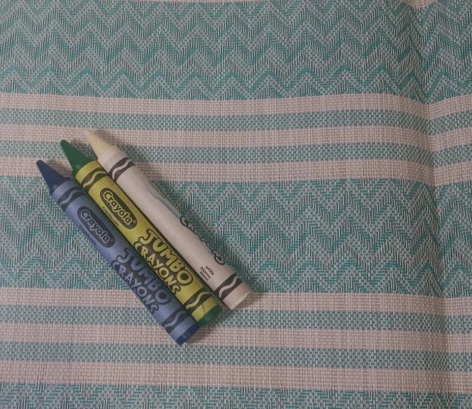 x8 Placemat Set of 8 Vinyl Woven Green Turquoise Coastal Chevron Stripe Summer - Image 4 of 4