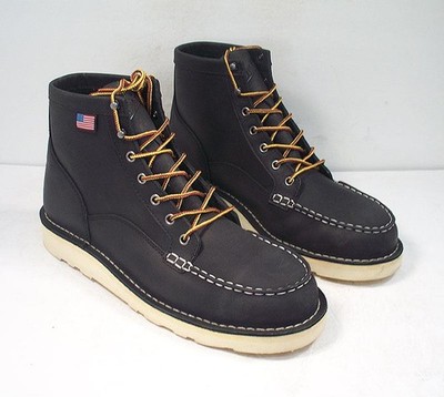 Danner Men's 11 D Black Bull Run Moc Toe 6'' Work Boots Steel Toe