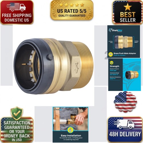 SharkBite Brass Push-to-Connect MNPT Adapter Plumbing Fitting PEX Copper CPVC