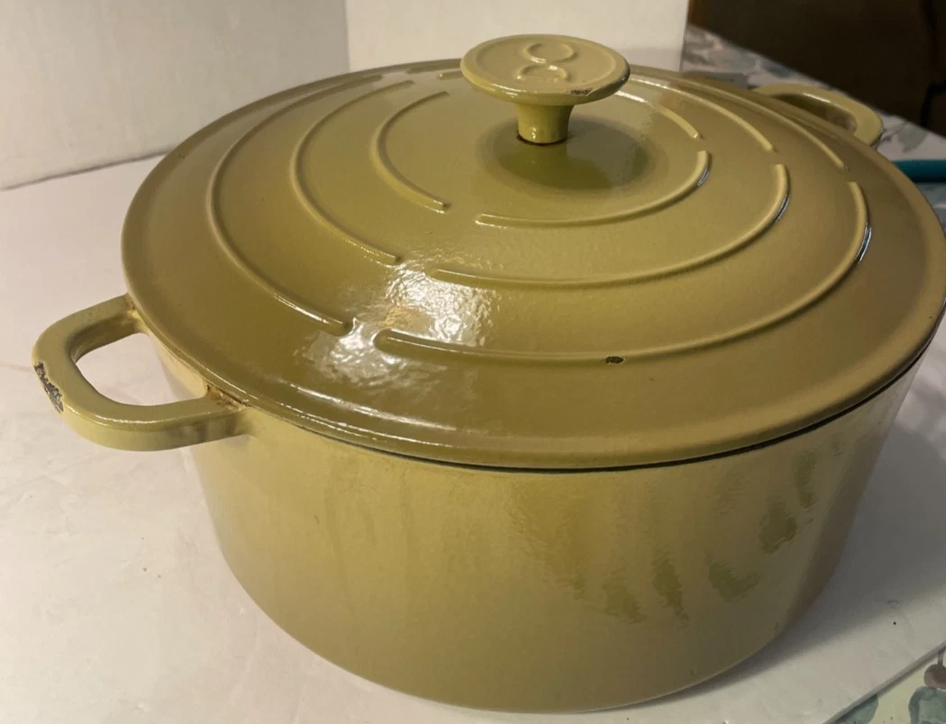 Daniel Cremieux Cast Iron Dutch Oven Pot Olive Green