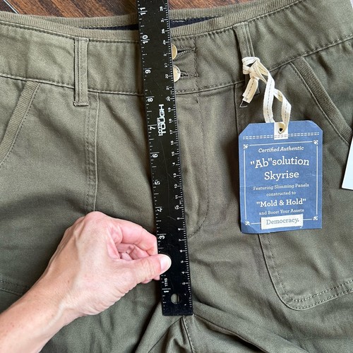 NWT Democracy Ab Solution Skyrise Pants Cargo Womens Size 0 Green Stretch - Picture 5 of 9