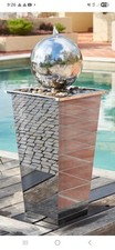 Image of Stainless Steel Globe Water Feature with LED Lights