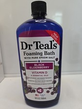 Dr Teal  s Black Elderberry Foaming Bath with Pure Epsom Salt - 34 oz New