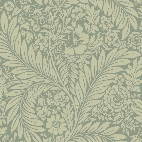 Belgravia Florenz Blatt Tapete Waschbar Viktorianische Blumen BläTter GrüN 720-image
