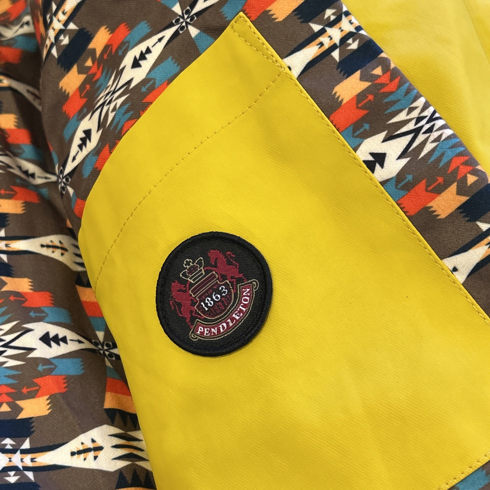 Pendleton Rain Jacket Womens Small Yellow Hooded … - image 5