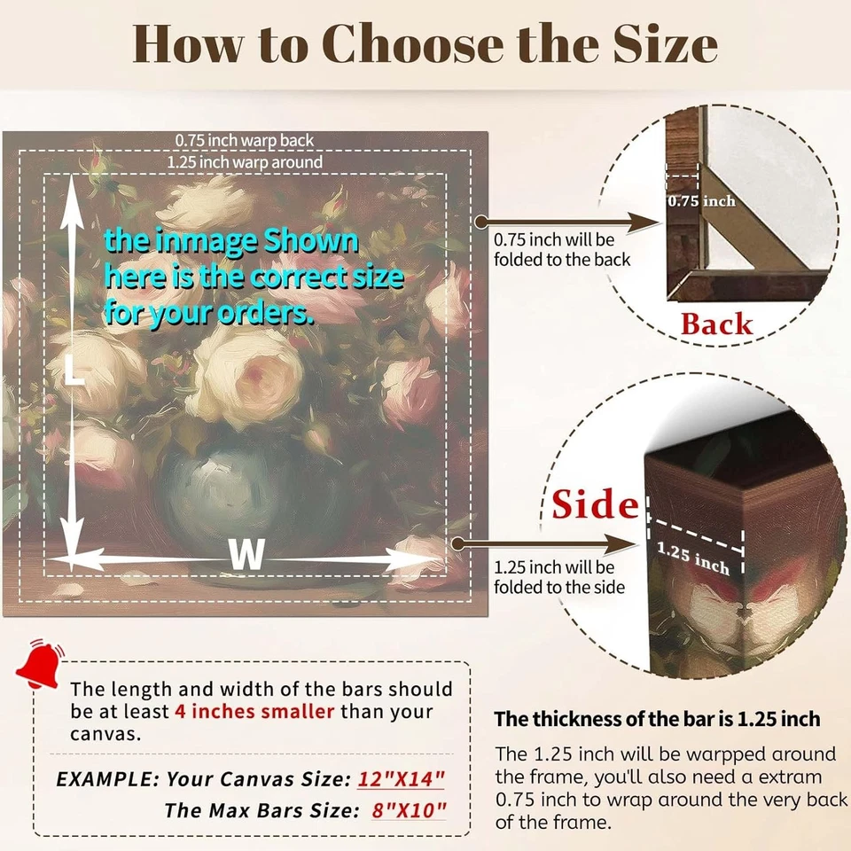 DIY Wood Stretcher Bars for Canvas Solid Frame Kit Easy to Assemble 16L x 20W - Image 2 of 4