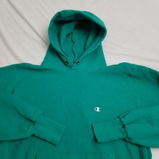 Vintage Champion Reverse Weave Hoodie Mens Large Teal Blue Green Made in USA 90s