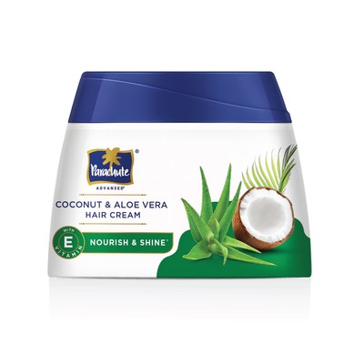 Parachute Coconut Aloe Hair Cream 210ml | 2X Softer Smoother Shine | Leave-In &
