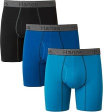 Hanes Comfort Flex Men's Long Leg Boxer Briefs - 3 Pack 