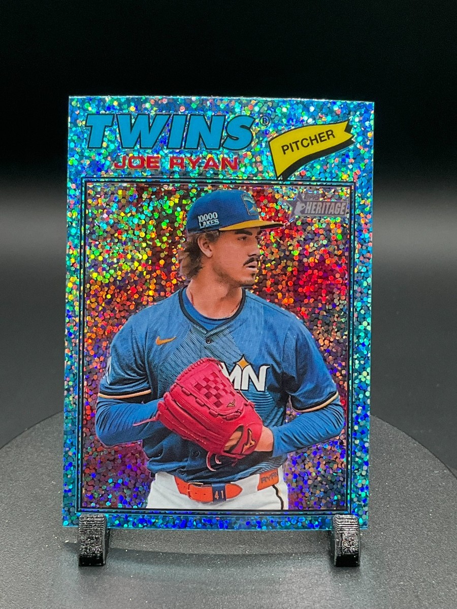 2026 Topps Heritage Chrome Blue Sparkle #255 Joe Ryan, Minnesota