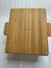 Crofton Chips and Dip Serving Tray with Bamboo Wood Lid White New No Box