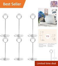 10 Pack Stainless Steel Table Number Holders 8.75 Inch Photo Place Card