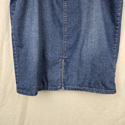 Autograph Size 18 Blue Denim Skirt MIDI Stretch Zip Fly 41" Waist - Picture 3 of 9