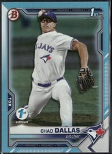 2021 Bowman Draft 1st Edition Sky Blue Foil Chad Dallas #BD-23 Blue Jays