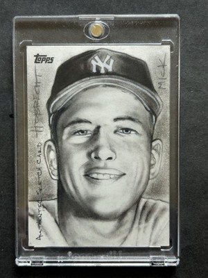 Mickey Mantle Yankees 2009 Topps Portrait Sketch Card 1/1 Dave Hobrecht Artist