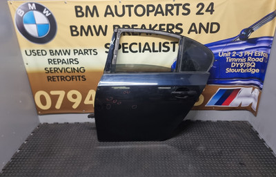 BMW 5 SERIES E60 REAR PASSENGER NEAR SIDE COMPLETE DOOR PANEL CARBON BLACK