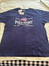 Vintage Polo Ralph Lauren Navy Short Sleeve T Shirt Large Single Stitch NOS Tags