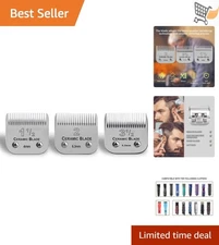3 Pack Ceramic Replacement Blades Set for Clippers, Detachable, Heat-Resistant