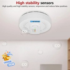 Carbon Monoxide Detector Warning Alarm Sensor LED Digital Battery Powered UK