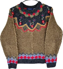 Eagle's Eye Vintage Sweater sz L Large Floral Grandma Cottagecore Phoebe Buffay