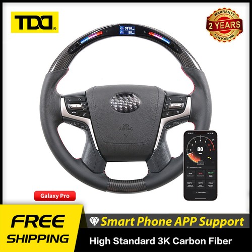 TDD Real Carbon Fiber LED Steering Wheel for Toyota Landcruiser Prado - Picture 1 of 8