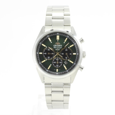 ORIENT  WV0031TX Sports  Solar Analog Brilliant Green Neo 70's Chronograph PANDA