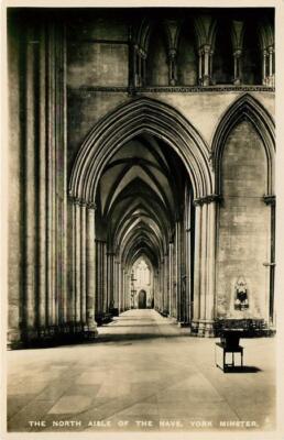York Minster Yorkshire The North Aisle Of The Nave England OLD PHOTO