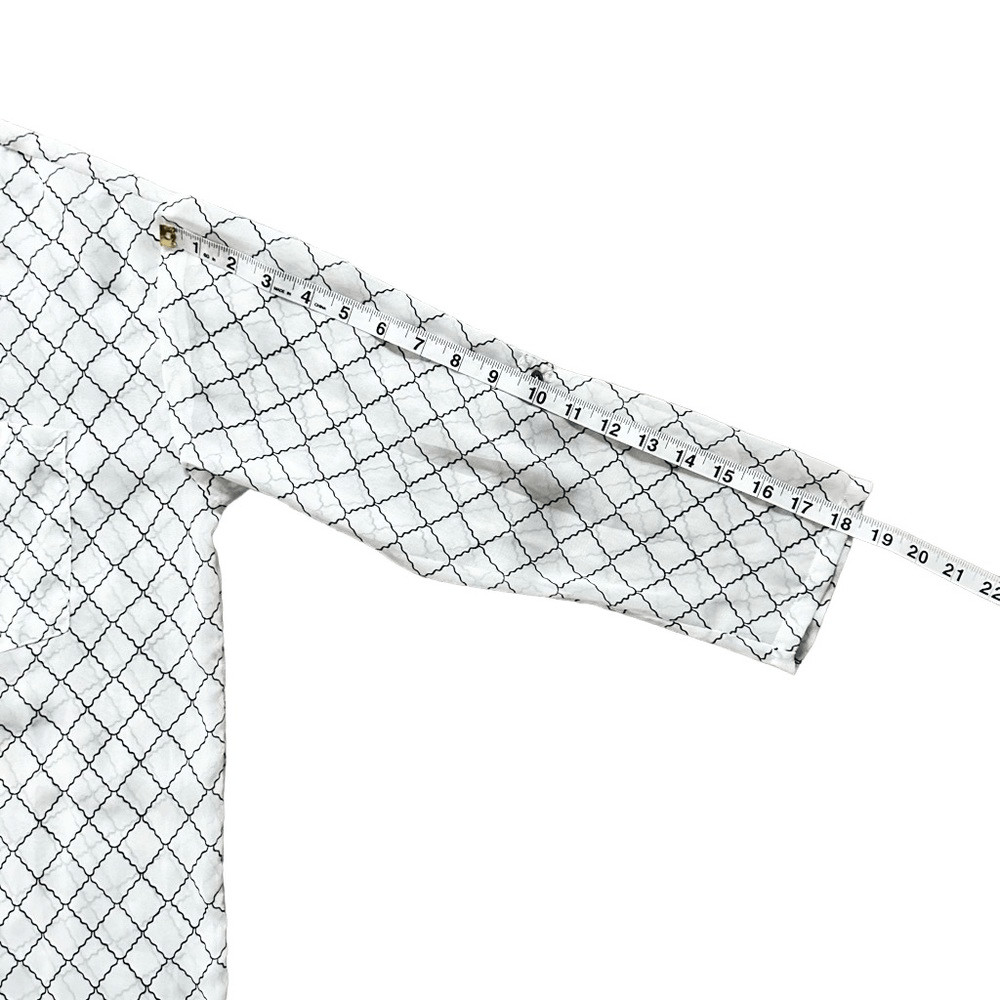 CAbi Sheer Button Down Diamond Pattern V-Neck Blo… - image 9