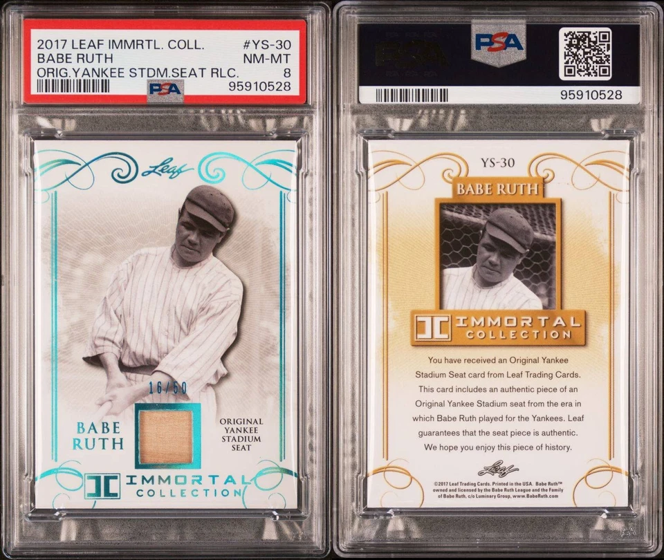 Leaf Babe Ruth Immortal Collection 2017 - Yankee Stadium Seat Blue Spectrum POP 1 Foto 3 de 4