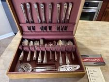 Vtg Silverplate National Silver Co. NS Nineteen Flatware Set w/ Serving 60 pcs