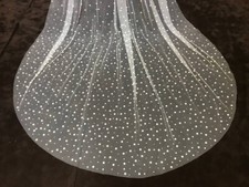 Bridal Cathedral veil scattered pearls 120 inches length