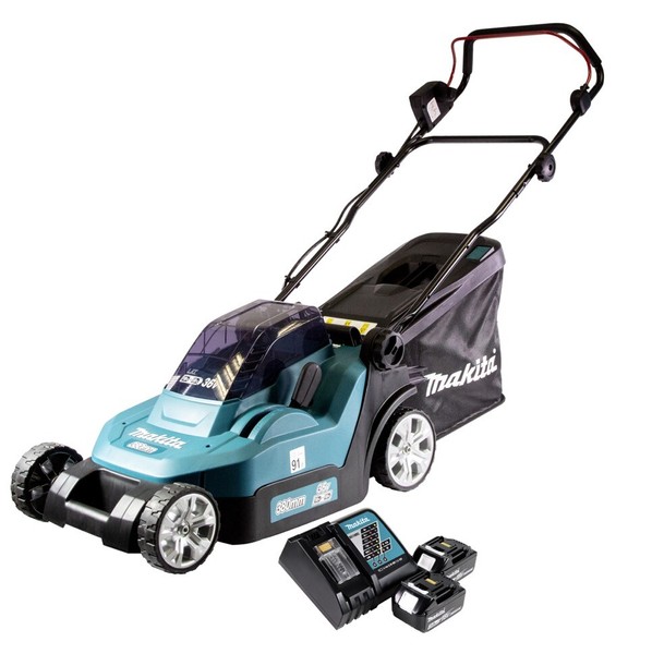 Makita Dlm 382 RF2 RasenmäHer 36 V (2X 18 V) 38 Cm + 2X Akku 3,0 Ah + Lader-image
