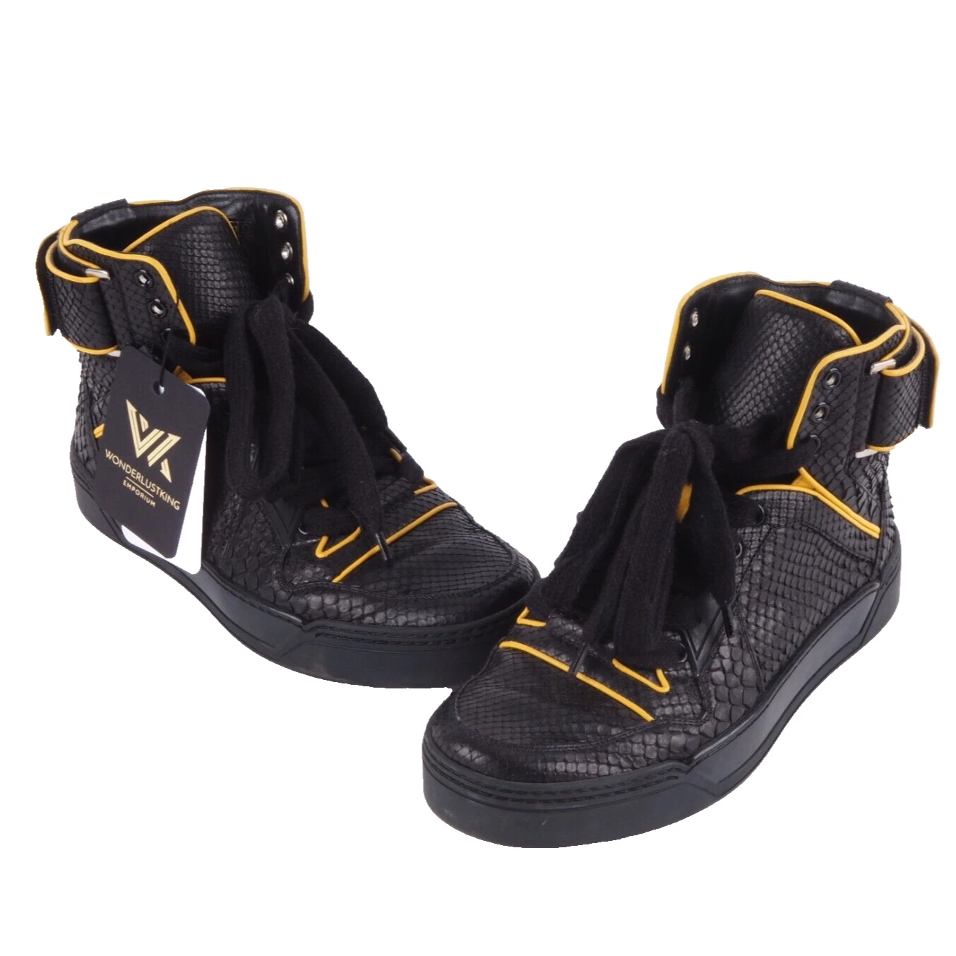 Baskets design de luxe Gucci 407337 ultra rares Python haut de gamme taille 38,5 OP :