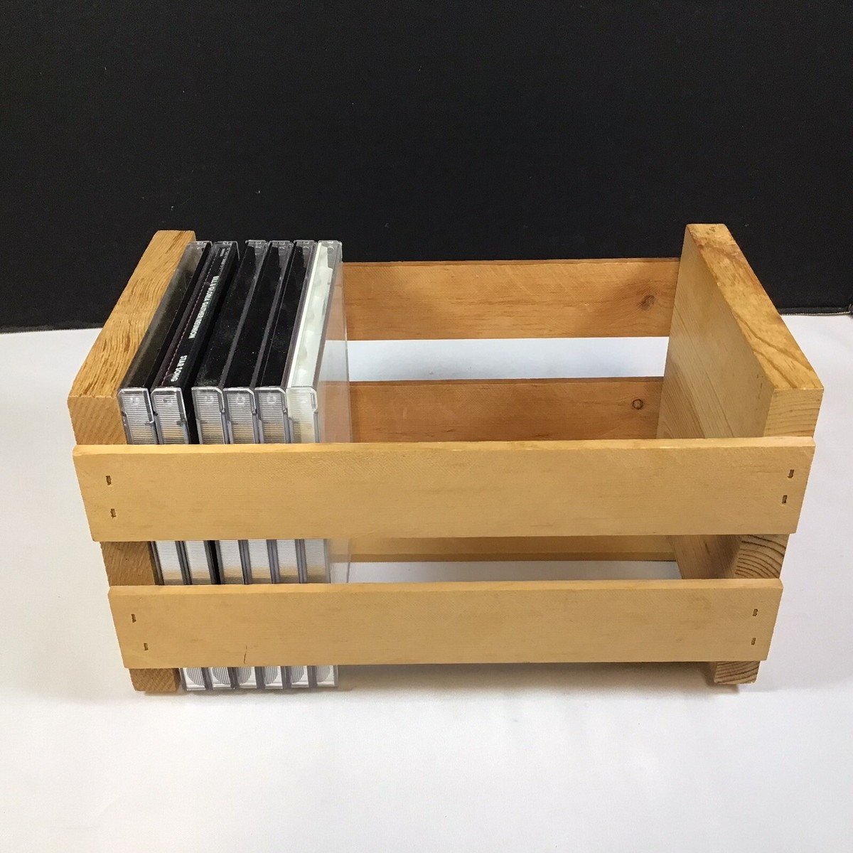 Vintage Napa Valley Box Company Embossed Wood CD DVD Media Shelf
